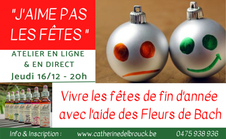 Comment vivre les fêtes avec l’aide des Fleurs de Bach ? Jeudi 16/12 à 20h