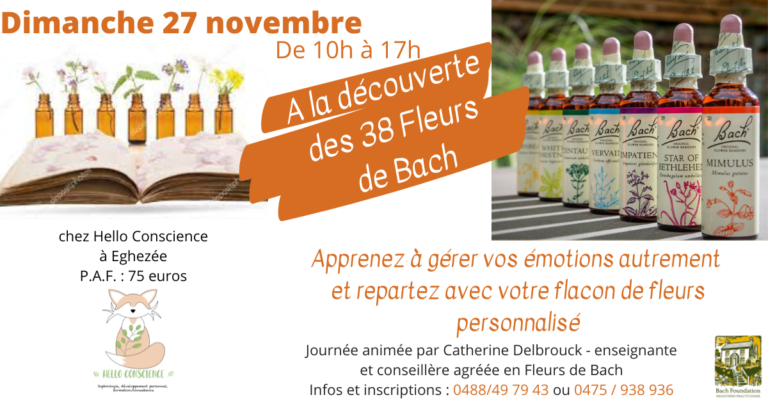 Cet automne, apprenez à gérer vos émotions avec les Fleurs de Bach et repartez avec votre flacon personnalisé